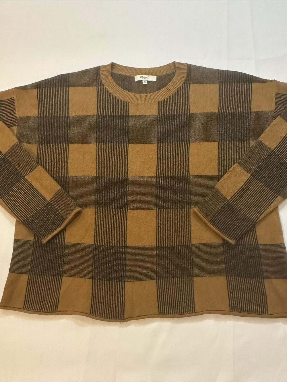 Madewell Buffalo Plaid Merino Wool Alpaca Sweater Medium
